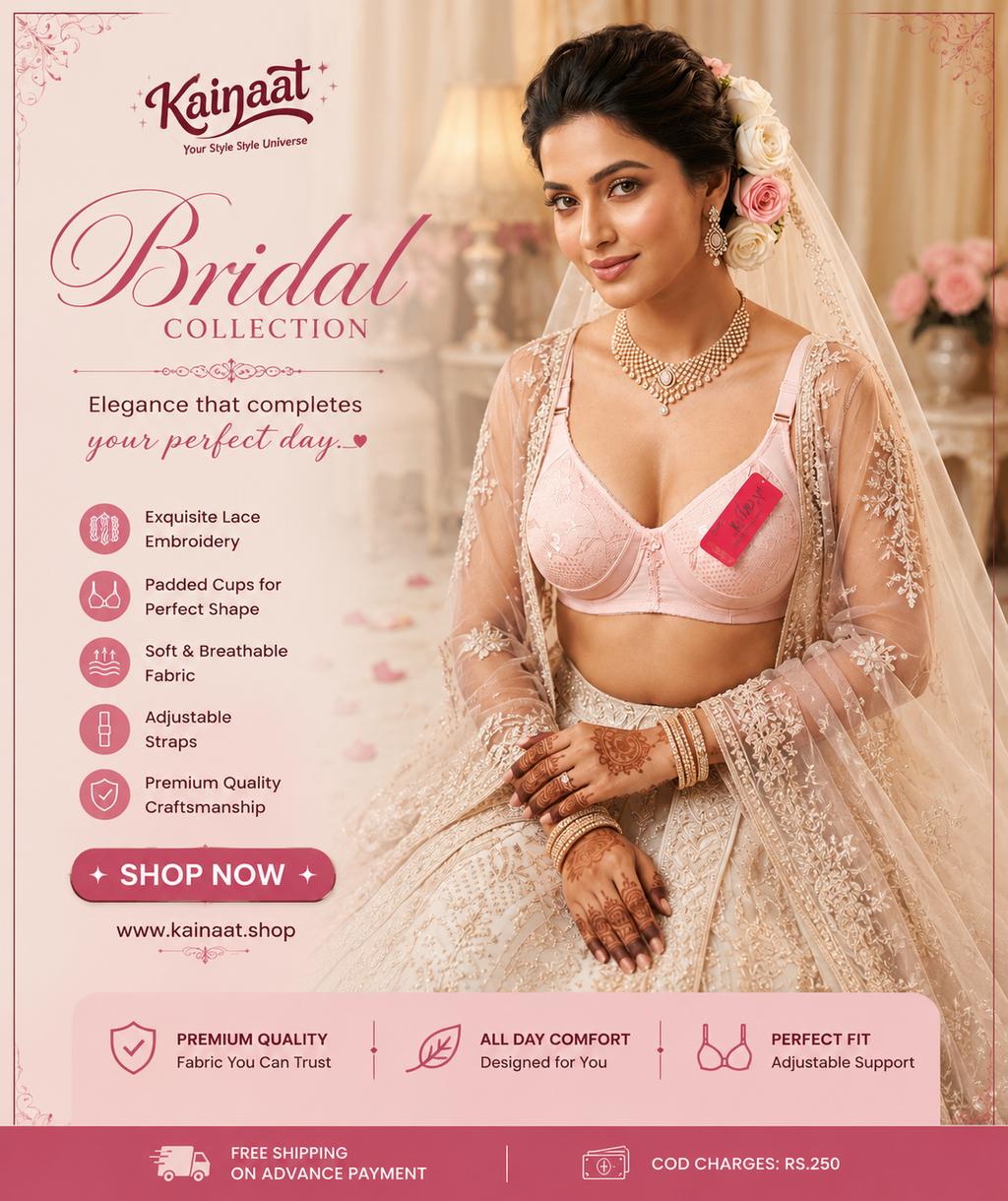 Kainaat Premium Bridal Bra  Elegance & Comfort for Your Special Moments
