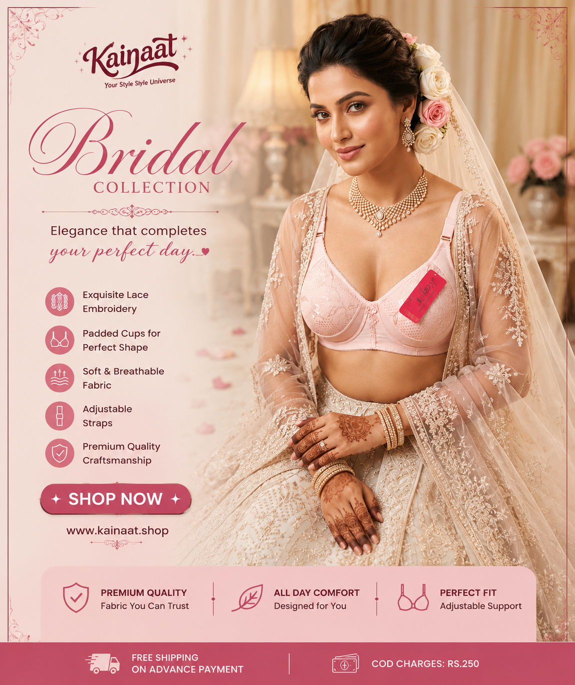 Kainaat Premium Bridal Bra  Elegance & Comfort for Your Special Moments