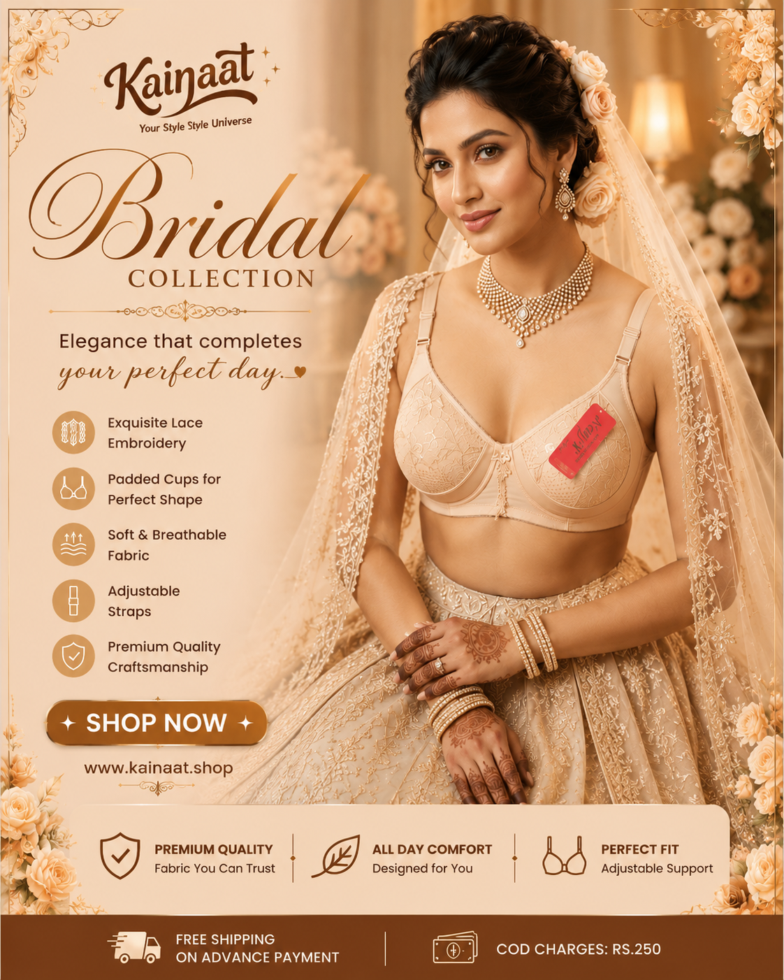 Kainaat Premium Bridal Bra  Elegance & Comfort for Your Special Moments