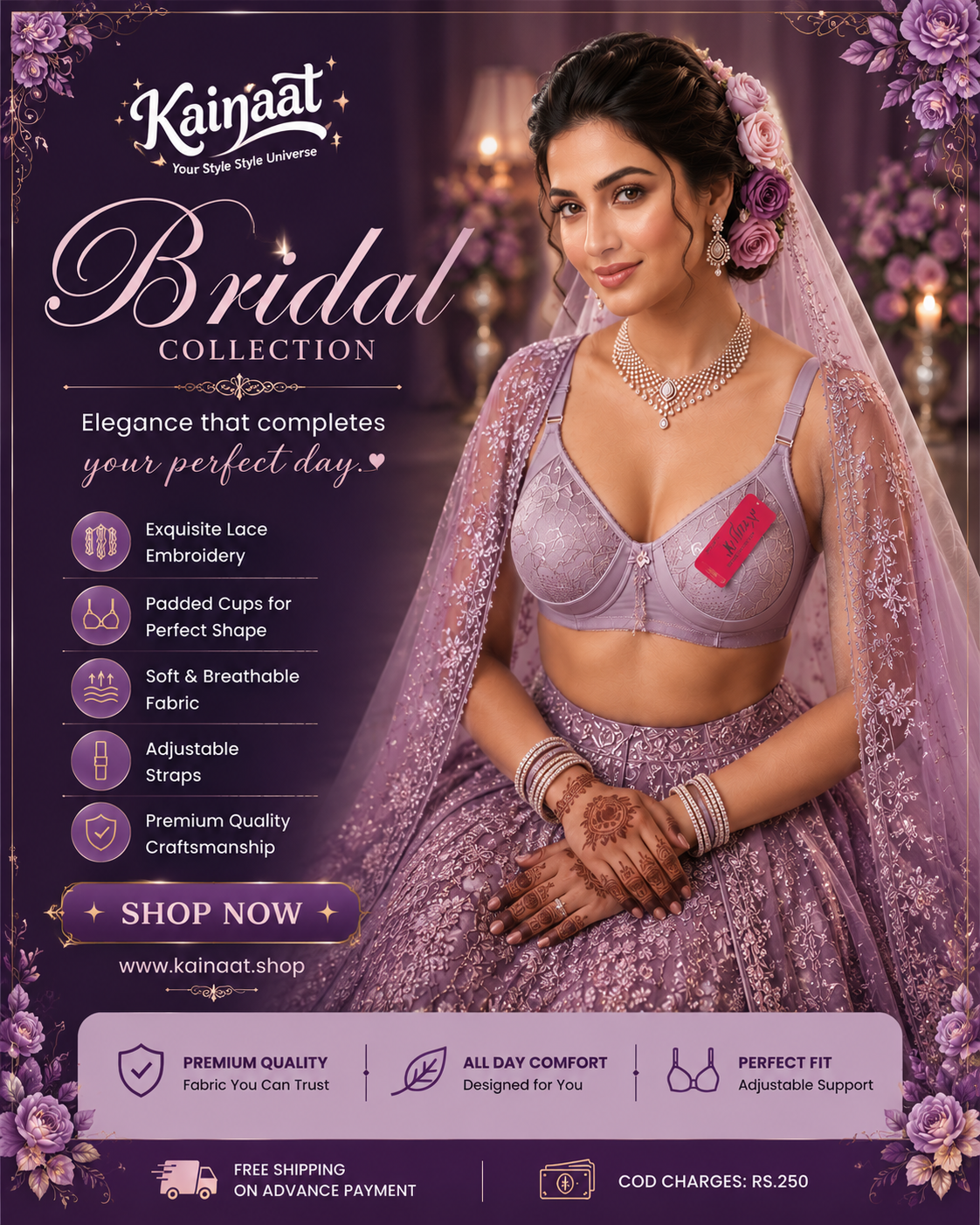 Kainaat Premium Bridal Bra  Elegance & Comfort for Your Special Moments