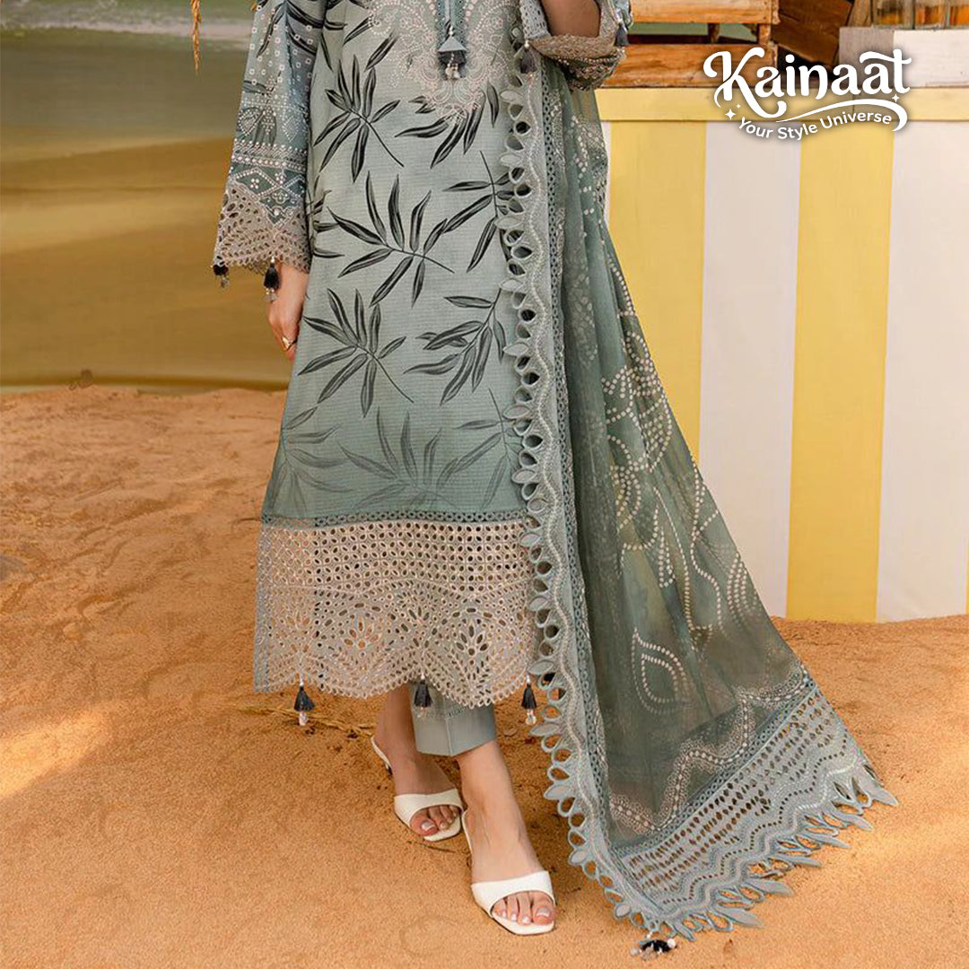 Kainaat Luxury Embroidered Lawn Suit with Chiffon Dupatta – 3 Piece | 2026 Collection