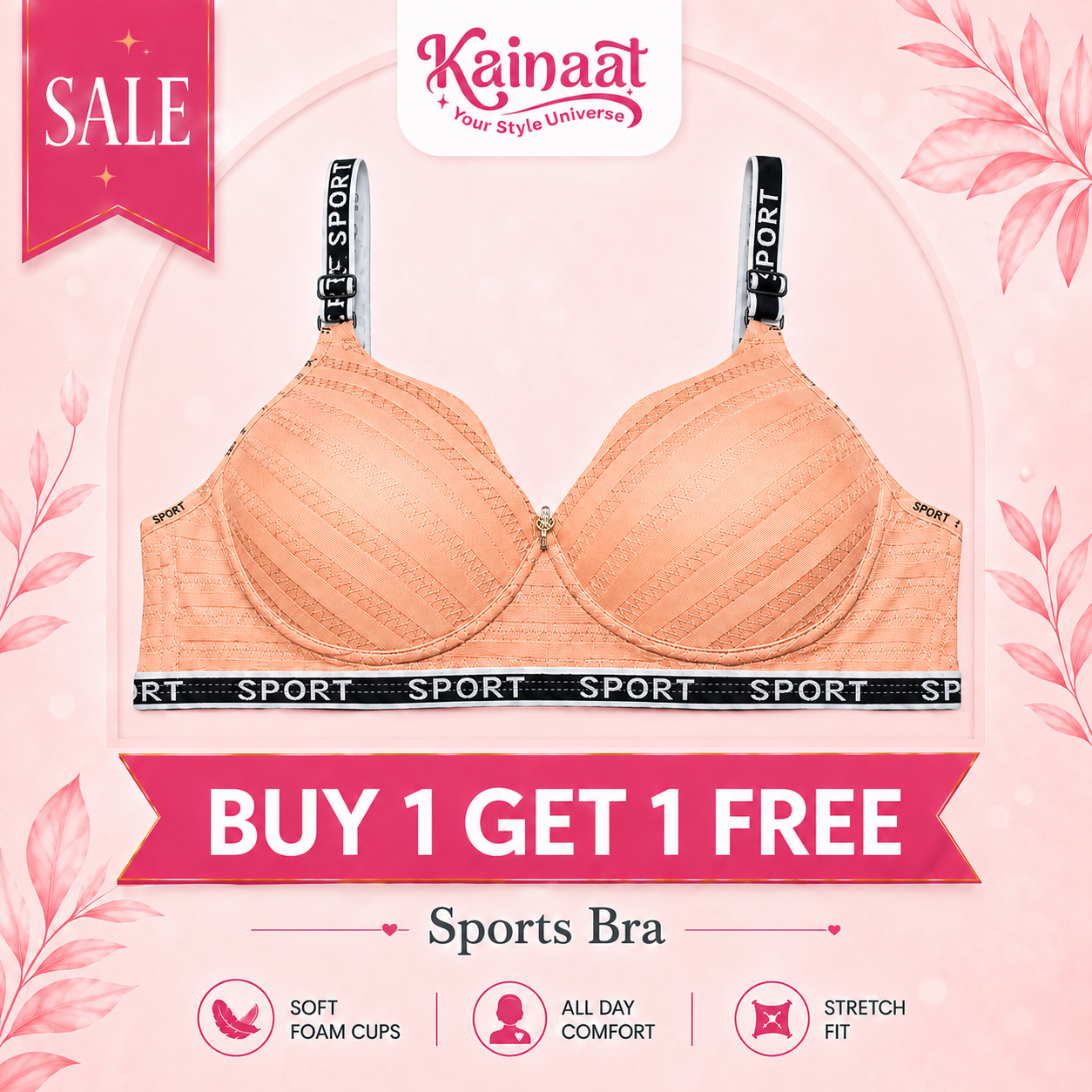 Kainaat Sports Bra – Buy 1 Get 1 Free