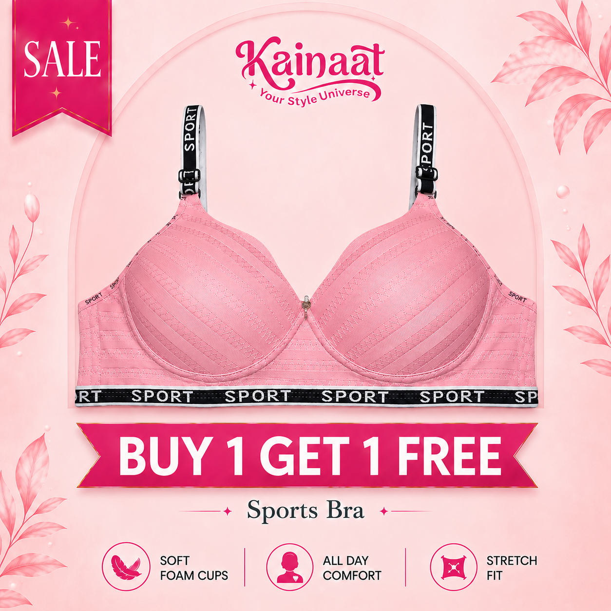 Kainaat Sports Bra – Buy 1 Get 1 Free