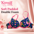 Kainaat Soft Padded Double Foam Floral Bra – Women’s Comfortable Everyday Wear