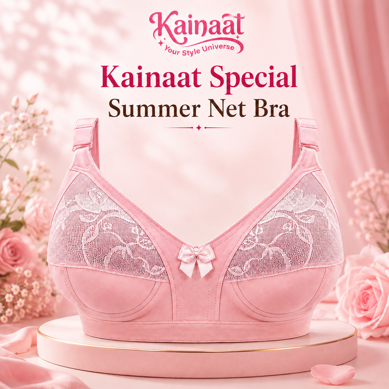 Kainaat soft lace everyday bra for women