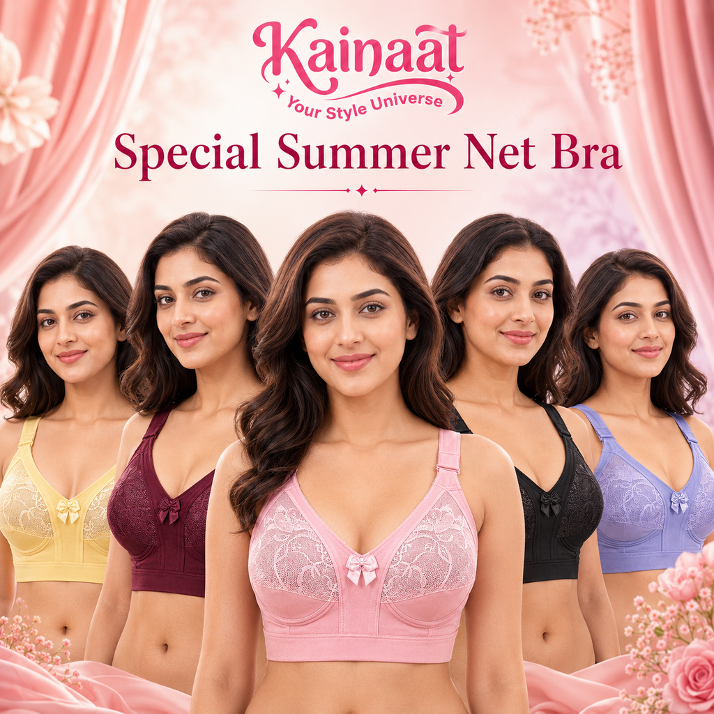 Kainaat Special Summer Net Bra in multiple colors