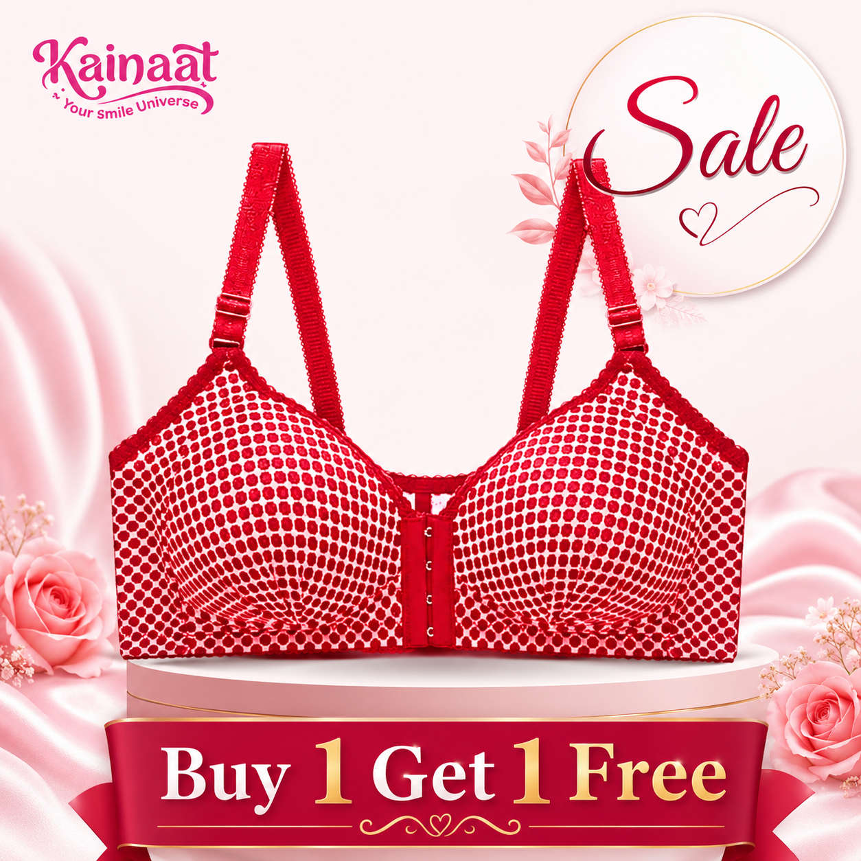 Kainaat Front Hook Foam Bra – Buy 1 Get 1 Free