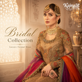Kainaat Designer Inspired Organza Embroidered Frock Suit  3 Piece Unstitched Wedding Wear